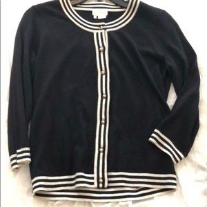 Kate Spade B&W Striped Cartigan